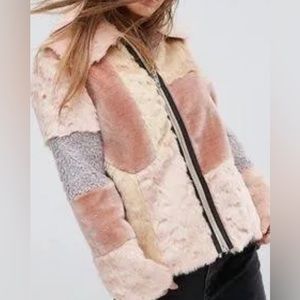 ASOS Patchwork Faux Fur Jacket